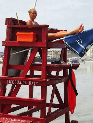Lifeguard on duty on New Smyrna Beach